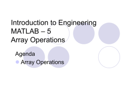 Introduction to Engineering Session 10