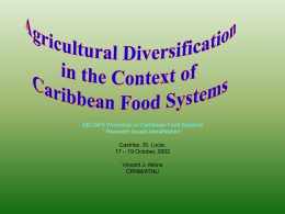 Agricultural Diversification Within The Context of the