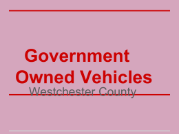 Government Owned Vehicles - The Westchester Alliance