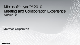 Module 08 - Microsoft Lync 2010