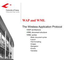 WAP and WML - Phillips Alexander Benton
