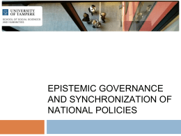 epistemic governance and synchronization of national policies