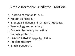 Simple Harmonic Oscillator