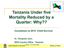 Countdown to Child Survival in Tanzania