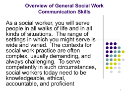 Overview of General Social Work Communication Skills