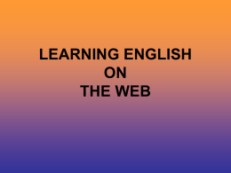 Learning English on the Web - Giurisprudenza Unimi