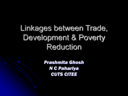 Linkages between Trade, Development and Poverty Reduction