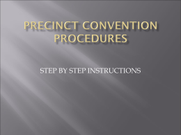PRECINCT CONVENTION PROCEDURES