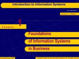 Chapter 1: Foundations of IS in Business