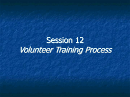 PPT 12 Volunteer Training
