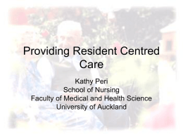 Providing resident-centered care