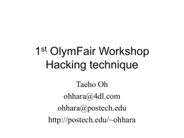 OlymFair Workshop Hacking technique