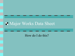 Major Works Data Sheet - Heide Trask High School
