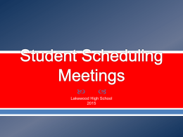 Student Scheduling Meetings