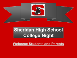 Sheridan High School Senior College Night