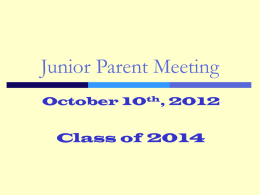 Junior Parent Meeting
