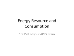Energy Resource and Consumption