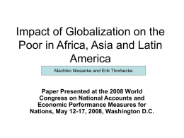 Impact of Globalization on the Poor in Africa, Asia and