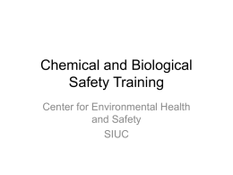 Chemical and Biological Safety Training