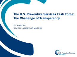 Understanding How the U.S. Preventive Services Task Force