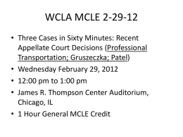 WCLA MCLE 2-29-12