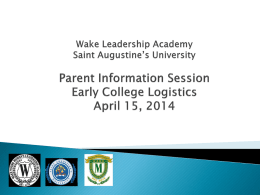 Wake Leadership Academy-Saint Augustine’s University
