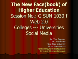 Colleges, Universities and Social Media