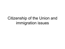Citizenship of the Union and immigration issues