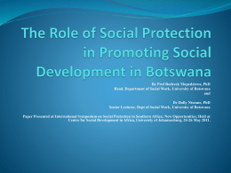 The Role of Social Protection in Promoting Social