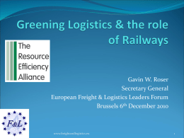 Greening Logistics & the role of Railways