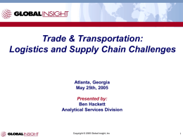 Trade and Transportation Forecast Outlook
