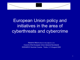 European Union policy and initiatives in the area of