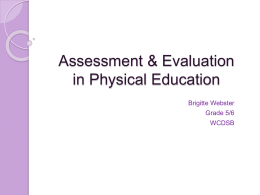 Assessment & Evaluation in Physical Education