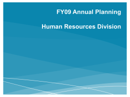 FY09 Annual Planning XXX Division