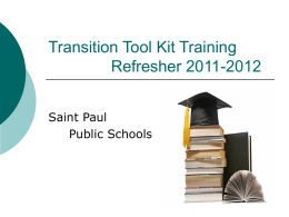 Transition Tool Kit Training 2009: