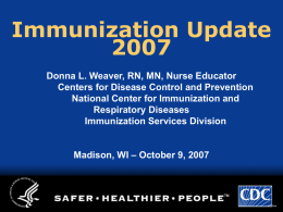 Immunization Update 2007
