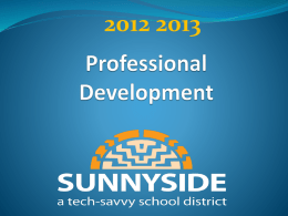 Professional Development - Sunnyside Unified School District