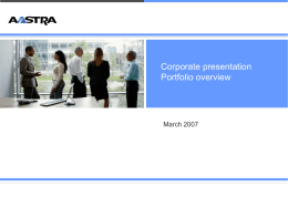 Aastra corporate & portfolio presentation