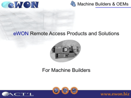 Introducing eWON applications to the field
