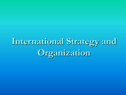 International Strategy and Organization