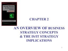 BUSINESS STRATEGY CONCEPTS & IMPLICATIONS FOR IS/IT …