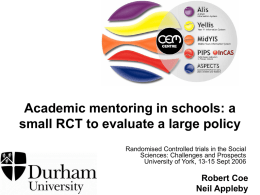 Academic mentoring in schools: a small RCT to evaluate a
