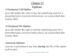Chapter 21: Options and Corporate Finance: Basic Concepts