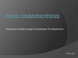 Radio Communications - Amsterdam Fire Training
