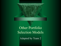 Other Portfolio Selection Models