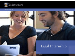 Legal Internship - University of Western Australia