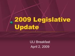 2009 Legislative Update - American Planning Association