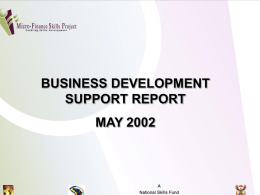 BUSINESS DEVELOPMENT SUPPORT REPORT