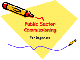 Public Sector Commissioning - Voluntary Action Westminster