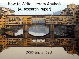 How to Write Literary Analysis (A Research Paper)